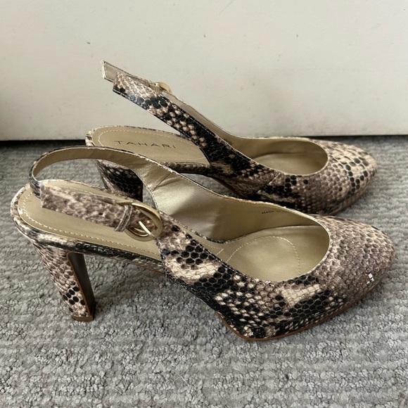 Tahari Python Print Slingback Heels - Picture 3 of 5